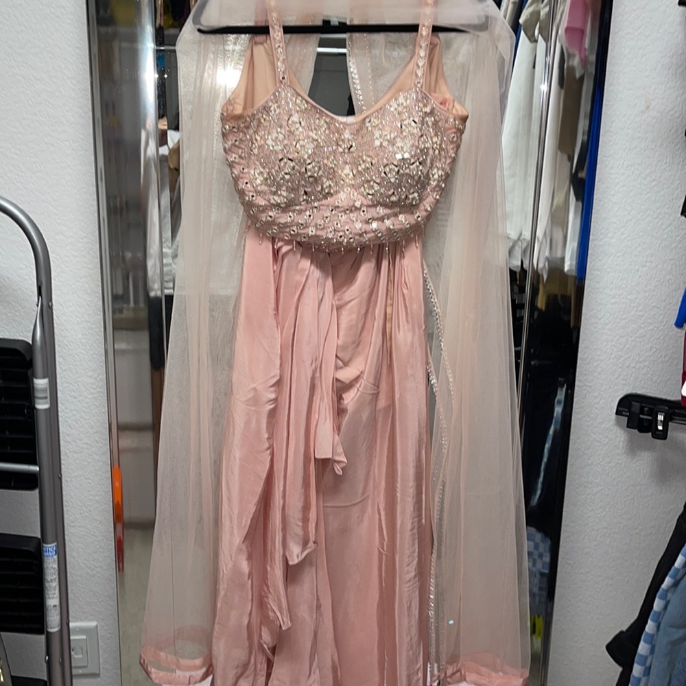 Light pink / silver  Dhoti style lehnga